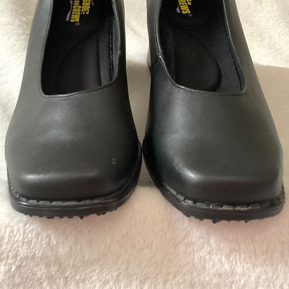 Black SHOES FOR CREWS Leather Minimalist Comfort Mid Block Heel Work Pumps Sz 6 - Picture 5 of 12